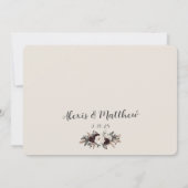Rustieke Elegantie Creme & Bourgogne Bloemen Huwel Kaart (Achterkant)