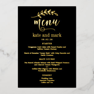 Rustieke Elegantie ECHTE FOLIE Elegant Menu Kaart