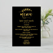 Rustieke Elegantie ECHTE FOLIE Elegant Menu Kaart (Staand Voorkant)