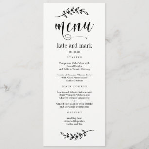 Rustieke Elegantie EDITABLE KLEUR Wedding Menu Kaa