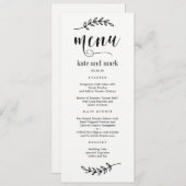 Rustieke Elegantie EDITABLE KLEUR Wedding Menu Kaa (Voorkant / Achterkant)