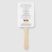 Rustieke Elegantie Herfst Bloemen Trouwprogramma Handwaaier (Achterkant)