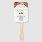 Rustieke Elegantie Herfst Bloemen Trouwprogramma Handwaaier (Voorkant)