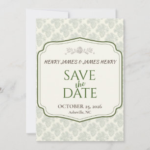 Rustieke Elegantie Herfst Pinecone Save The Date