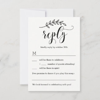 Rustieke Elegantie Huwelijks RSVP Zonder Menu Opti