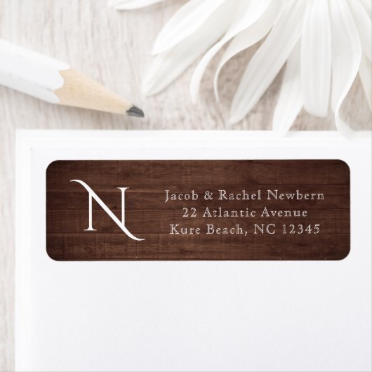 Rustieke Elegantie Monogram Eerste Letter Retourad Etiket (Insitu)