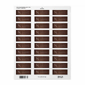 Rustieke Elegantie Monogram Eerste Letter Retourad Etiket (Full Sheet)