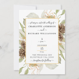 Rustieke Elegantie, Pinecone Lijst op wit Kaart