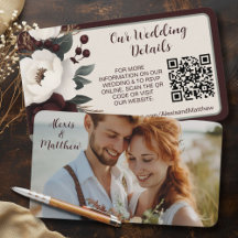 Rustieke elegantie QR-code RSVP Photo Enclosure Ka
