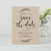 Rustieke Elegantie Trouw Save The Date Kaart Kraft (Staand voorkant)