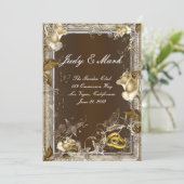 Rustieke Elegantie Witte Roos Menu Kaart (Staand voorkant)