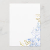 Rustieke en elegante Floral stoffige blauw gouden Informatiekaartje (Achterkant)