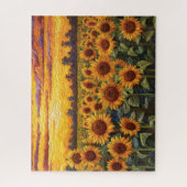 Rustieke esthetische zonnebloem zonsondergang legpuzzel (Verticaal)