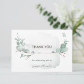 Rustieke eucalyptus bedankkaart kaart (Staand voorkant)