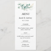 Rustieke Eucalyptus Boho Greenery bruiloft eten Menu (Voorkant)
