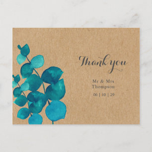 Rustieke Eucalyptus Bos Bruiloft Dank Je Briefkaart