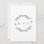 Rustieke Eucalyptus Geometrisch Goud Lijst Bruilof Kaart (Achterkant)