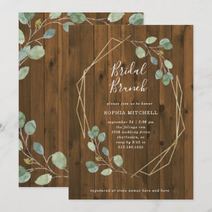 rustieke eucalyptus Geometrische bruidsbrunch Kaart