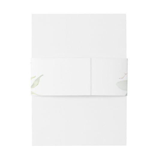 Rustieke Eucalyptus Gold Monogram bruiloft uitnodi Uitnodigingen Wikkel (Achterkant Voorbeeld)