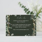 Rustieke Eucalyptus & Goud 2 Details LG Green Informatiekaartje (Staand voorkant)