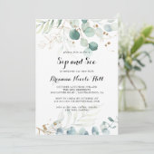 Rustieke Eucalyptus Goud Bloemen Sip en See Kaart (Staand voorkant)