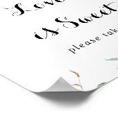 Rustieke Eucalyptus Gouden Bloemige Love Is Sweet  Poster (Hoek)