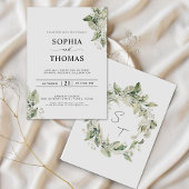 Rustieke Eucalyptus Greenery Baby's Breath Wedding Kaart
