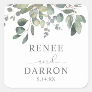 Rustieke Eucalyptus Greenery Duo 1B Square Sticker