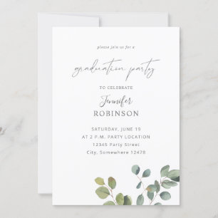 Rustieke Eucalyptus Groene Duo 2 Afstudeerfeest Kaart
