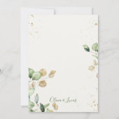 Rustieke eucalyptus groene huwelijksuitnodiging kaart (Achterkant)