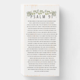 Rustieke Eucalyptus Groene Psalm 91 Christelijk Houten Kist Print