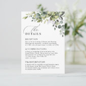 Rustieke Eucalyptus Groene QR Code Huwelijksdetail Informatiekaartje (Staand voorkant)