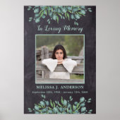 Rustieke Eucalyptus Herdenking Lieve Herinnering F Poster (Voorkant)