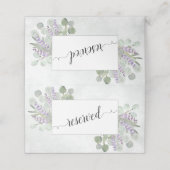 Rustieke Eucalyptus & Lavendel Bruiloft Gereservee (Buitenkant ongevouwen)