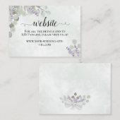 Rustieke Eucalyptus & Lavendel Bruiloft Website Informatiekaartje (Voorkant / Achterkant)