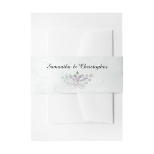 Rustieke Eucalyptus & Lavendel Waterverf Bruiloft Uitnodigingen Wikkel