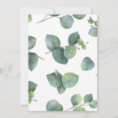 Rustieke Eucalyptus Leaf Bruids Douche Uitnodiging (Achterkant)
