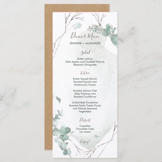 Rustieke Eucalyptus Menu (Voorkant / Achterkant)