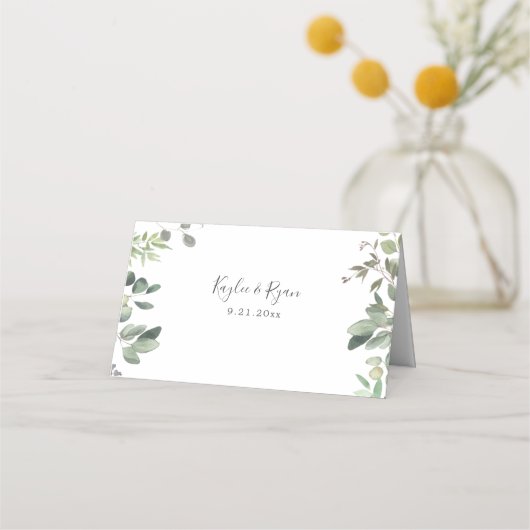 Rustieke Eucalyptus Place Card (Achterkant)