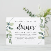 Rustieke Eucalyptus, Trouw Elopement Diner Uitnodi Kaart (Staand voorkant)