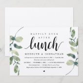 Rustieke Eucalyptus, Trouw Elopement Lunch Kaart (Voorkant / Achterkant)