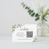 Rustieke Eucalyptus trouwwebsite QR-code Informatiekaartje (Staand voorkant)