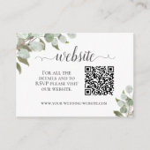 Rustieke Eucalyptus trouwwebsite QR-code Informatiekaartje (Voorkant)