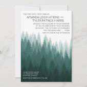Rustieke Evergreen Pine Tree Wedding Uitnodigingen (Voorkant)
