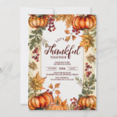 Rustieke Fall Leaves en pompoenen Thanksgiving Kaart (Voorkant)