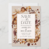 Rustieke Fall Leaves Save The Date Kaart (Voorkant)