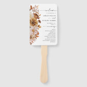 Rustieke Fall Leaves Trouwprogramma Hand Fan Handwaaier (Voorkant)