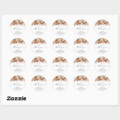 Rustieke Fall Leaves Wedding Classic Ronde Sticker (Vel)