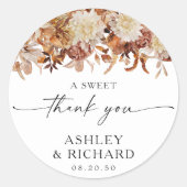 Rustieke Fall Leaves Wedding Classic Ronde Sticker (Voorkant)