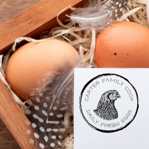 Rustieke familie Boerderij Fresh Egg Carton Zelfinktende Stempel